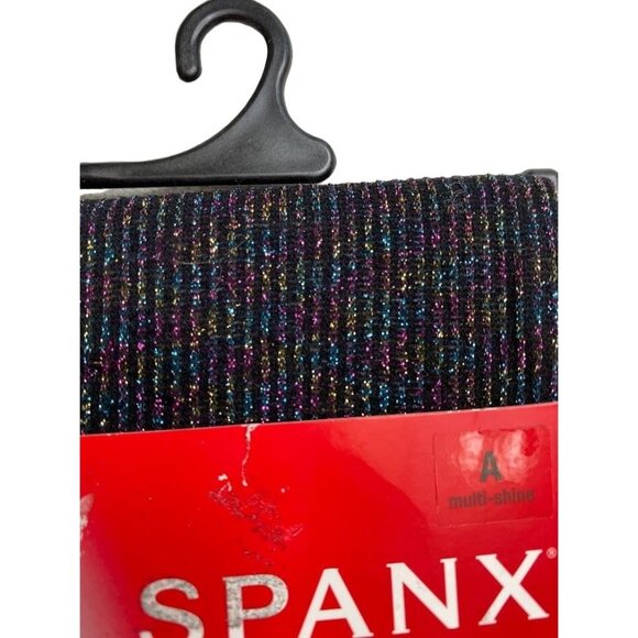 SPANX Tight End‎ Tights Women's  Sz A Black Metallic Sparkle Rainbow Shimmer NEW - Picture 7 of 15